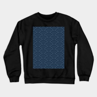 Seikaiha Blue Japanese waves style Crewneck Sweatshirt